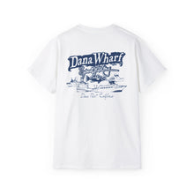 Load image into Gallery viewer, Dana Wharf Sportfishing Unisex Ultra Cotton Tee - White & Navy